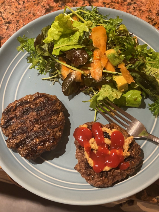 Simple Beef Burger +Liver (shh)