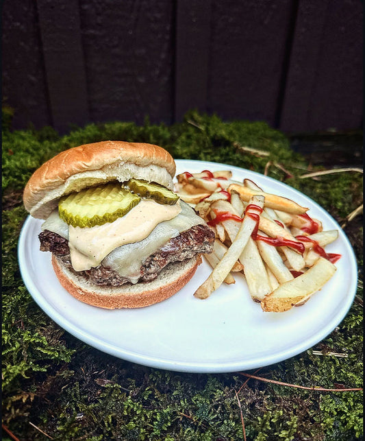 Beef & Pork Smash Burgers w/ Special Sauce